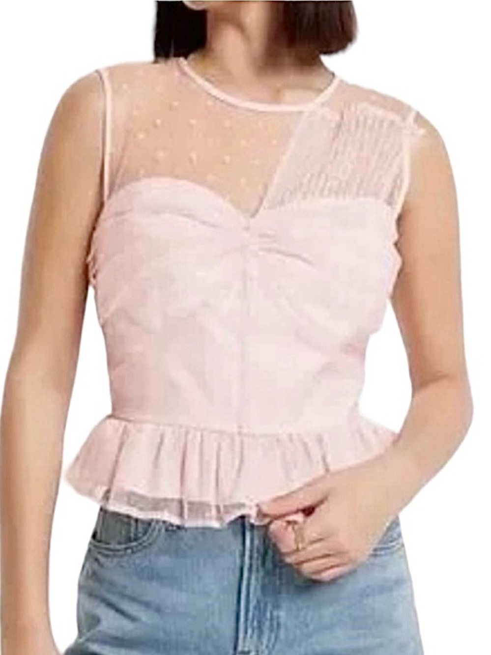 Express Tulle Swiss Dot Blouse READ